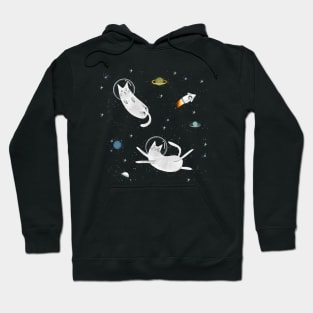 Cats in space. Cute typographi print with cats astronaut. Hoodie